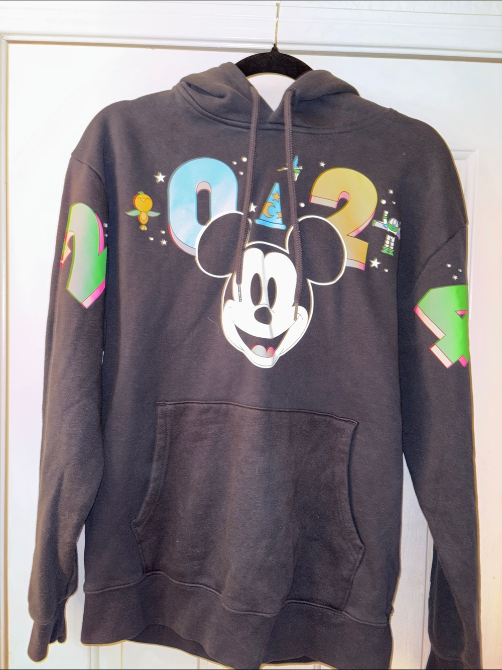 Disney Mickey Mouse Black Graphic 2024 Hoodie Small NWOT